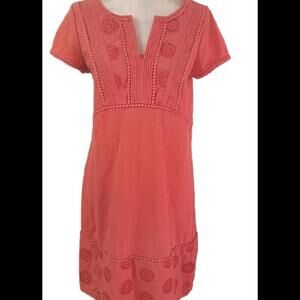 (Gb20) Boden | Clio Broderie Coral Eyelet Detail Jersey Dress< L